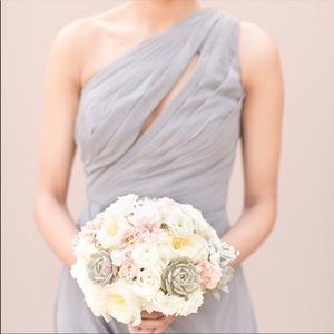 Beautiful pale grey bridesmaid dress